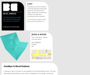 bevelemboss.com: Bevel—Emboss | Thrusting ourselves into juicy collaborative dialogues
Thrusting ourselves into juicy collaborative dialogues