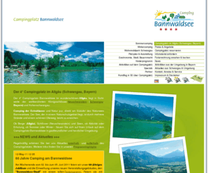 camping-bannwaldsee.com: Camping Bannwaldsee - Campingplatz im Allgäu (Schwangau, Bayern) - Campingplatz Allgäu Schwangau Bayern
Camping Bannwaldsee - auf zum natürlichen Urlaub im Allgäu in Schwangau! Informieren Sie sich über unseren Campingplatz und reservieren Sie gleich online Ihren Lieblingsplatz.