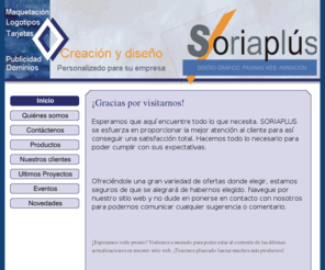 soriaplus.com: Diseño gráfico - Inicio
CREACIÓN Y DISEÑO - Soria, Soria. Personalizado para su empresa. Empresas