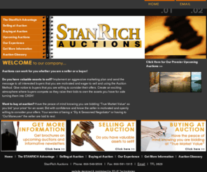 stanrich.net: StanRich Auctions - Auctions can work for you whether you are a seller or 
a buyer!
Allow the team at StanRich Auctions to present you with the StanRich Advantage The Professional Experience Nationally Acclaimed Auctions Request can work for you!