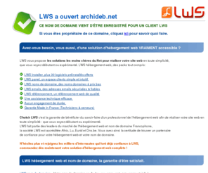 archideb.net: LWS - Le nom de domaine abelmartin.fr a t rserv par lws.fr
LWS, enregistrement de nom de domaine, lws a reserve le domaine abelmartin.fr et s