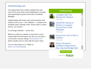 hartlandtoday.com: HartlandToday.com
HartlandToday.com: The only online news and information
resource dedicated to the residents of Hartland, Michigan