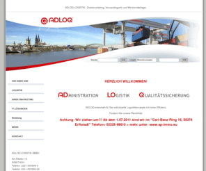 adloq-logistik.de: ADLOQ LOGISTIK GMBH: Home
Werbemittellager, Versandlogistik, Werbemittellogistik, Promotionlogistik, Pharmalogistik, Adloq Logistik GmbH hilft Ihnen