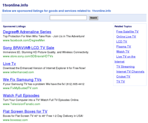 1tvonline.info: 1tvonline.net | TV Online | Free Internet Live Tv Online | Free Online Movie !
TV Online - 1750 Live Tv Online Stations access then from anywere | 1500 Online Radio Stations | Google Search | E-Mail Notifier | Dictionary | Online Antivirus Scanner | Popup Blocker | Rss Video and News Feeds | Weather | Games | Chat Audio / Video | Free Online Movie !..