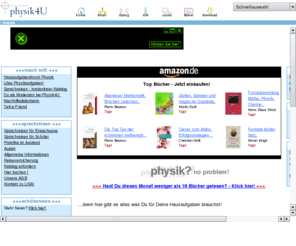 physik4u.de: Physik4U - Hausaufgaben, Nachhilfe, Referate fr Physik - kostenlos Hausaufgaben, Nachhilfe, Referate fr Physik
physik4U physik seite hausaufgaben kostenlos referate arbeiten schule