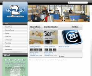 copyland.org: Copyland24
Copyland ist viel mehr als nur ein Copyshop. Wir bieten neben dem digitalen Vervielfältigungsdienst auch qualifizierte Satzarbeiten an wie bspw...
