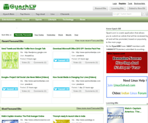 gyach.com: Gyach SB - The Simple Social Sharing
Gyach.com is a web application that allows you to submit an article that will be reviewed by all and will be promoted, based on popularity, to the main page.