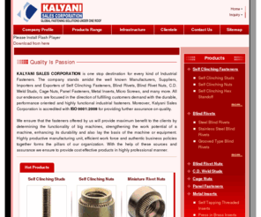 kalyanisales.com: Metal Threaded Inserts,Metal Blind Rivets,Self Clinching Fastsners Manufacturers,Kolhapur
Metal Threaded Inserts manufacturers - KALYANI SALES CORPORATION exporters, suppliers of Metal Blind Rivets india, indian Metal Threaded Inserts,Self Clinching Fastsners manufacturer, wholesale Metal Blind Rivets suppliers, Metal Threaded Inserts, Metal Blind Rivets, Self Clinching Fastsners