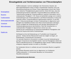 fallfilmverdampfer.info: Einsatzgebiete
