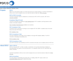 pdf-d.org: PDF/D : Document PDF
PDF/D is a sensible subset of the PDF specification for electronic documents.