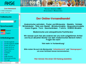 anatomie-medizin.com: Anatomie, Medizin, hochwertige Modelle und Literatur
Medizin, Anatomie, Modell, Skelett, Wirbelsäule, Schädel, Somso, Pflegepuppe, Rettungspuppe, Lehrtafel, höchstes Qualitätsniveau.