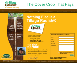 gamecovercrop.com: Tillage Radish - The Soil Quality Advantage
Tillage Radish is the easy-to-grow cover crop for farmers who seek increased yield and profits resulting from or because of improved soil quality.