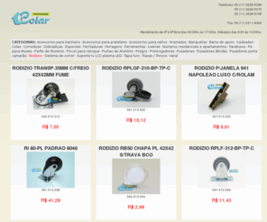 rodizios.net: Ferragens, Aramados, Puxadores, Dobradiças, Fechaduras, Corrediças, Cadeados.
Loja virtual de ferragens, aramados, puxadores, rodízios, dobradiças, corrediças, fechaduras, cadeados, portas de alumínio, perfil de alumínio, pé para móveis, acessórios para vidros e prateleiras, consulte nossos preços.