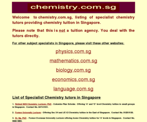 chemistry.com.sg: Chemistry.com.sg - Chemistry Tuition in Singapore
Chemistry Tuition in Singapore