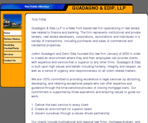 guadagno-edip.com: Home
Guadagno & Edip LLP, attorneys at law, is a Manhattan based Law Firm specialized in Real Estate Law.  