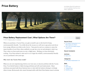 priusbattery.org: Prius Battery Life and Replacement Cost
Welcome to the prius battery life and replacement cost options blog which helps prius owners make a decision on what is the best option for their 2001-2003 prius