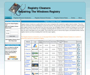 repairregistrycleaners.com: Registry Cleaners | Repair Registry
Solve your computer troubles and improve your system performance with reliable registry cleaners of RepairRegistryCleaners.com. You should opt for them to repair registry of your system effectively. Its free repair registry tool is recommended by experts.