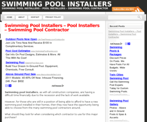 swimmingpoolinstallers.org: Swimming Pool Installers
Swimming Pool Installers - Pool Installers - Swimming Pool Contractor