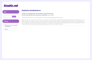 akashic.net: Akashic.net | Rajatiedon täsmähakukone
