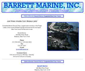 barrett-marine.com: Barrett Marine -  Boating Center of the Finger Lakes
Boating Center of the Finger Lakes. Three minutes from Seneca Lake in Waterloo.