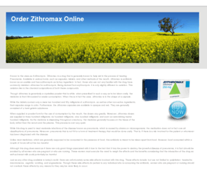 orderzithromaxonline.com: Order Zithromax Online
Zithromax (Azithromycin) is used for treating mild to moderate infections caused by certain bacteria. Order Zithromax online!