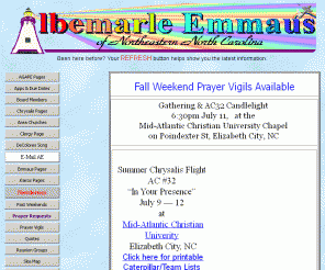 albemarleemmaus.org: Emmaus of the Albemarle, Inc., Welcome Page
Official Emmaus of the Albemarle, Inc., Community web site