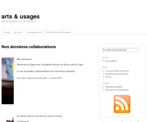 artsetusages.com: Arts & Usages | Quelle agrégation de l'information?
Arts et Usages - Arts and Uses