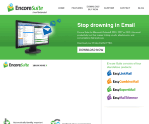 encoresuite.com: Encore Suite
Encore Suite - Build and view conversations, manage attachments, export emails to Microsoft Excel®, trim your mailbox and more – all within Microsoft Outlook®.