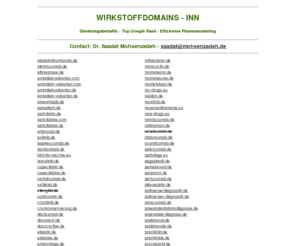 neratinib.de: Wirkstoffdomains (INN) Wirkstoffe Medizin Pharma Pharmamarketing - Dr. Saadat Mohsenzadeh - saadat@mohsenzadeh.de
Wirkstoffdomains (INN) Wirkstoffe Medizin Pharma Pharmamarketing