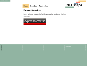 expresskorrektur.de: Express-Korrekturlesen | expressKORREKTUR
Textkorrektur als Express-Dienstleistung! Wir korrigieren Ihre Texte. Akkurat - preiswert - schnell. Korrekturlesen für Rechtschreibung, Grammatik und Zeichensetzung.