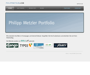 philippmetzler.com: Philipp Metzler - Websites, Design und Softwareentwicklung: Home
Entwicklung von Web-Applikationen und Website-Umsetzungen mit Django und Typo3