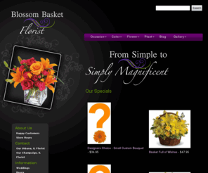 blossombasket.com: Urbana IL Florist, Blossom Basket Florist Champaign IL
Throughout our 50 years of serving the Champaign-Urbana community, Blossom Basket Florist has maintained high quality standards and personalized service for our customers. Let us help you make your next floral purchase something spectacular.