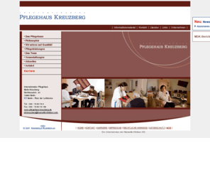 pflegehaus-kreuzberg.de: Internationales Pflegehaus Kreuzberg - Berlin, Marseille-Kliniken AG, Altenpflege, Pflegeheim, Altenheim, Altersheim, Seniorenheim, Pflegeeinrichtung, Seniorenpflege, Ergotherapie, Demenz
Das Internationales Pflegehaus Kreuzberg in Berlin bietet professionelle Altenpflege und ist mehr 
									als nur ein Altenheim – Die Bedürfnisse der Bewohner und der Angehörigen haben in 
									unserem Seniorenheim oberste Priorität – Das Altersheim ist spezialisiert auf 
									altersbedingte Erkrankungen wie zum Beispiel Demenz – Ergotherapie gehört außerdem 
									zum Betreuungsangebot – Neben der Pflege, Betreuung und dem Service bieten wir 
									den Bewohnern in unserem Pflegeheim ein umfassendes Veranstaltungsangebot.