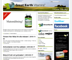 greatearthscandinavia.net: Great Earth Scandinavia - Kosttillskott, Vitaminer, Mineraler, Protein
Great Earth Scandinavia - Kosttillskott