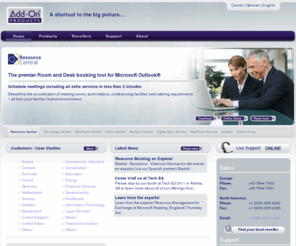 roomservicecentral.com: Add-On Products - add-ons to Microsoft Exchange and Outlook
Add-ons to Microsoft Outlook and Exchange from Add-On Products. Resource booking software and team calendar tools for Microsoft Exchange and Outlook users.