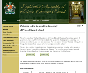 assembly.pe.ca: Legislative Assembly of PEI: Legislative Assembly Website
The Official Website of the Government of Prince Edward Island, Canada.