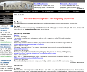 backpackingpedia.com: BackpackingPedia™ - The Backpacking Encyclopedia
The ultimate backpacking information source.