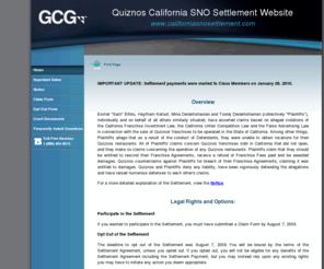 californiasnosettlement.net: Quiznos California SNO Settlement Website
Esmat 