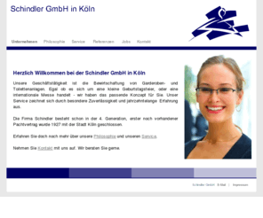 garderobenservice.com: Schindler GmbH, Köln, Garderobenservice, Vermietung von
Garderobenanlagen, Garderobenständer, Servicepersonal,
Veranstaltungsservice, Garderobe, Garderobenbewirtschaftung
Schindler GmbH - Garderobenservice, Vermietung von
Garderobenanlagen, Garderobenständer, Servicepersonal,
Veranstaltungsservice, Garderobe, Garderobenbewirtschaftung