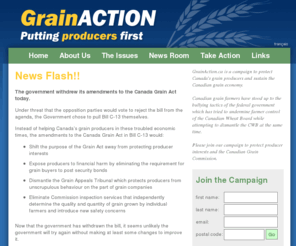 grainaction.com: GrainAction.ca :: Putting Producers First
GrainAction.ca is a campaign to protect Canada’s grain producers and sustain the Canadian grain economy.