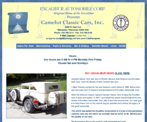 excaliburclassics.com: Excalibur & Camelot Classic Cars, Inc.
Excalibur & Camelot Classic Car and Brooks Steven Automobile Collection, Camelot Classic Car Repair & Storage, Inc.