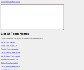 listofteamnames.com: List Of Team Names || ListOfTeamNames.com
List Of Team Names