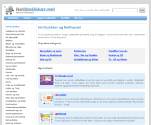 nettbutikker.net: Nettbutikker Netthandel Butikker På Internett
Oversikt over nettbutikker og nettstedder som tilbyr netthandel - Omfattende utvalg av butikker.