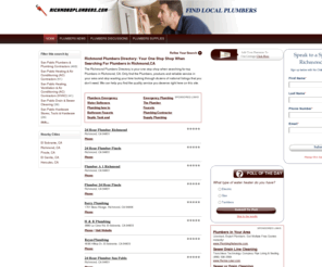 richmondplumbers.com: Richmond Plumbers | Top Plumbers in Richmond, CA
San Pablo Plumbers - Let us help you find the top Plumbers in San Pablo, CA.  Find addresses, phone numbers, driving directions, reviews and ratings on richmondplumbers.com