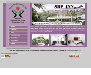 srpinn.com: Hotel SRPINN Mount Abu
Hotel Mount Abu Rajasthan,SRPINN,Seth Shri Raghunath Das Parihar Inn-Trust Mount Abu,technosoft