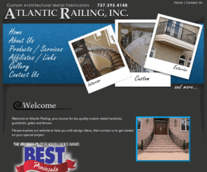 atlanticrailinginc.com: Welcome to Atlantic Railing Inc
Welcome to Atlantic Railing, your source for top quality  custom metal handrails, guardrails, gates and fences.