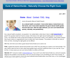 cureofhemorrhoids.com: Cure of Hemorrhoids - Naturally Choose the Right Cure
Cure of Hemorrhoids Naturally with one of our top three guides...