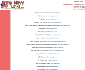 armynavylinks.com: Army Navy, bdu's, boots, armynavy surplus
Army Navy store links