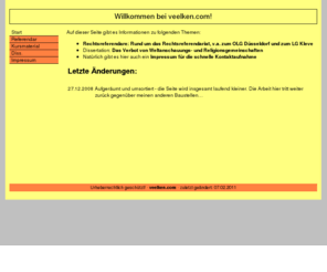 veelken.com: veelken.com - Die Seiten von Sebastian Veelken
Sebastian Veelken: Rechtsreferendare, Kursmaterial, Dissertation