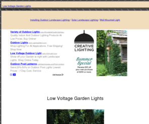 lowvoltagegardenlights.com: Low Voltage Garden Lights
Low Voltage Garden Lights.